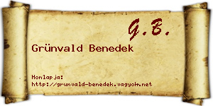 Grünvald Benedek névjegykártya