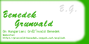 benedek grunvald business card
